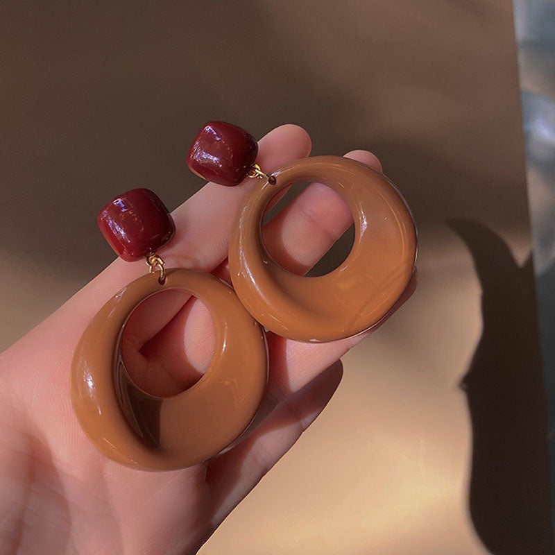 1 pair fashion women round earrings quality acrylic stud earrings wonderful jewellery best birthday gift E1410