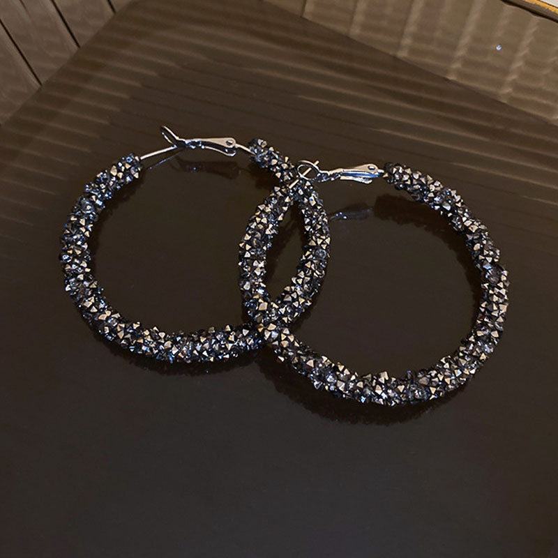 1 Pair Popular Women Hoop Earrings Quality Faux crystal Earrings Simple Jewellery Best Birthday Gift E1676