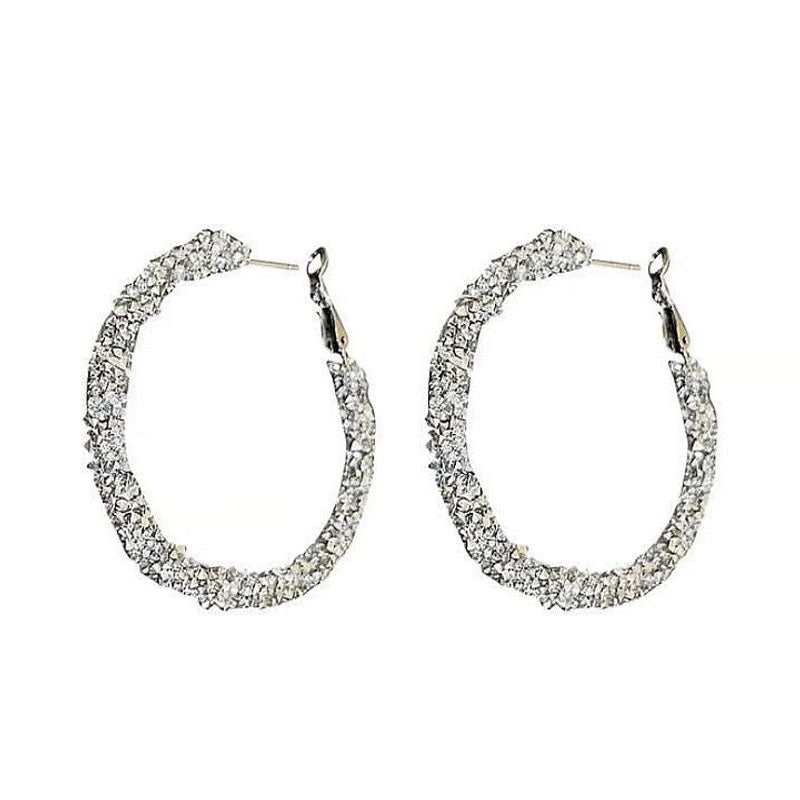 1 Pair Popular Women Hoop Earrings Quality Faux crystal Earrings Simple Jewellery Best Birthday Gift E1676