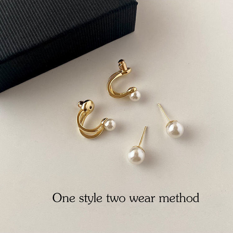 1 Pair Popular Women Stud Earrings Quality Alloy Faux pearl Earrings Elegant Jewellery Best Birthday Gift E1354
