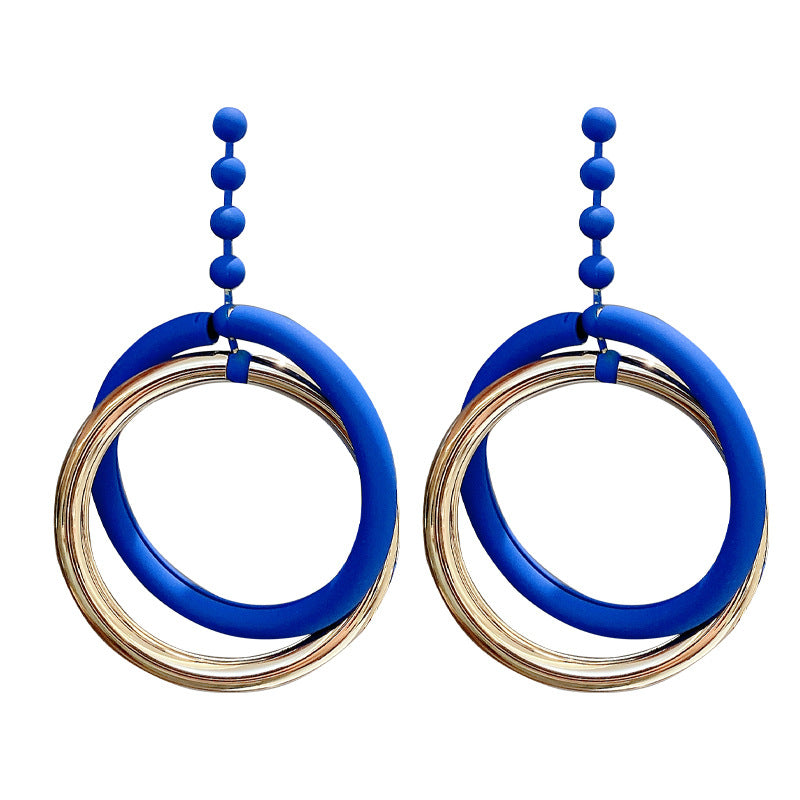 1 Pair Fashion Lady Earrings Quality Acrylic Round Drop Earrings Exaggerated Stud Earrings Best Birthday Gift E1414