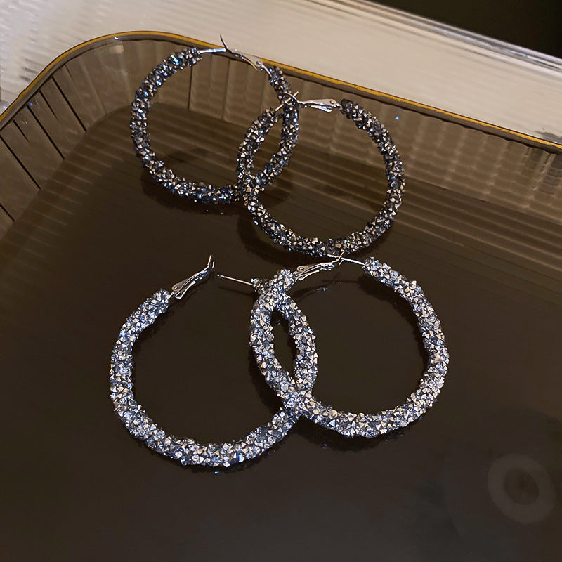 1 Pair Popular Women Hoop Earrings Quality Faux crystal Earrings Simple Jewellery Best Birthday Gift E1676