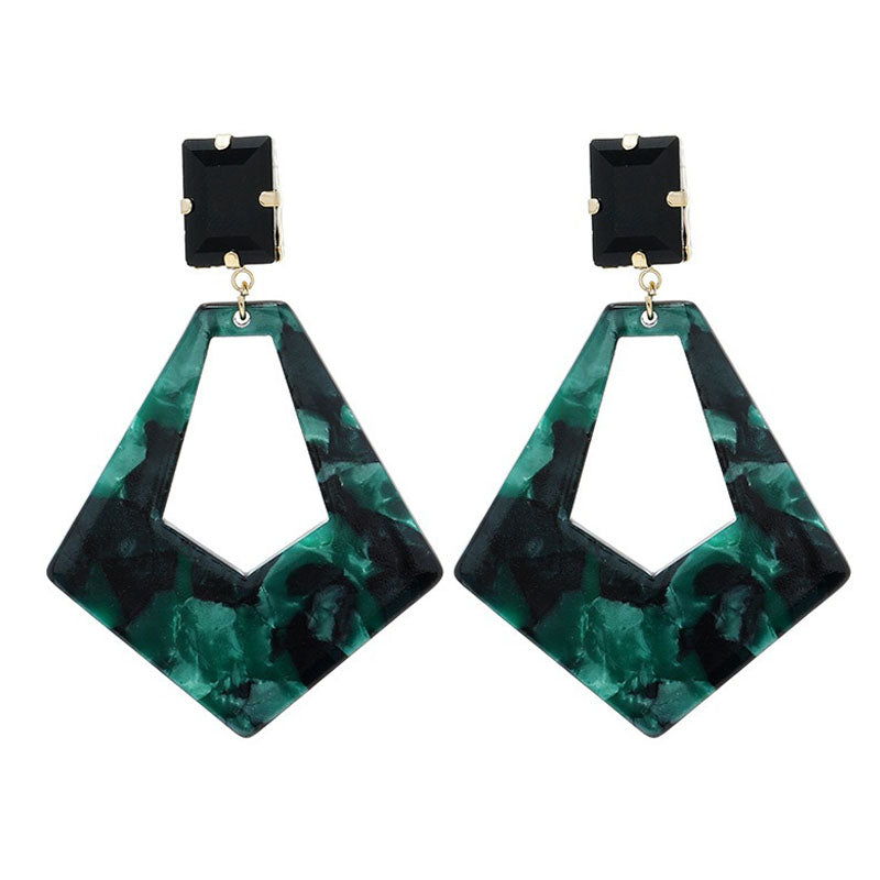 1 Pair Fashion Women Geometric Earrings Quality Acrylic Retro Drop Earrings Exaggerated Stud Earrings Best Birthday E1346