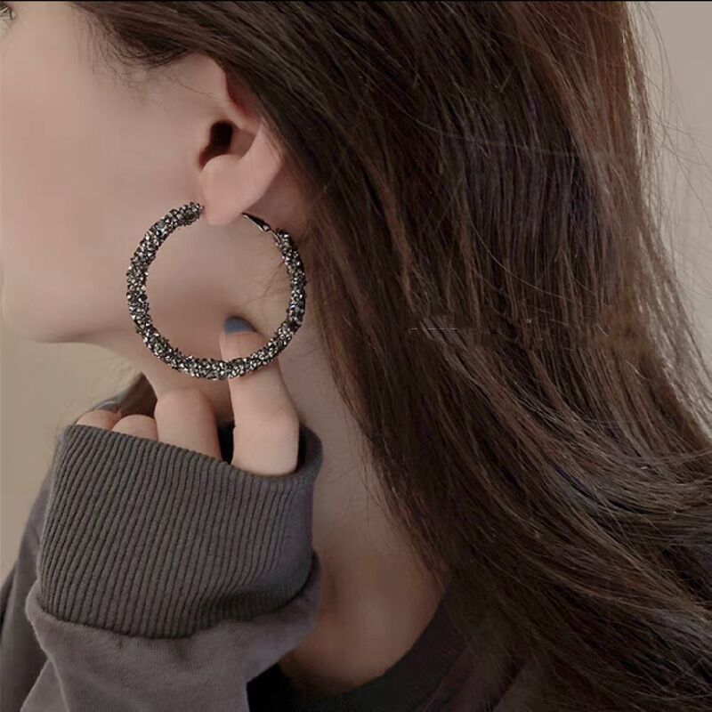 1 Pair Popular Women Hoop Earrings Quality Faux crystal Earrings Simple Jewellery Best Birthday Gift E1676