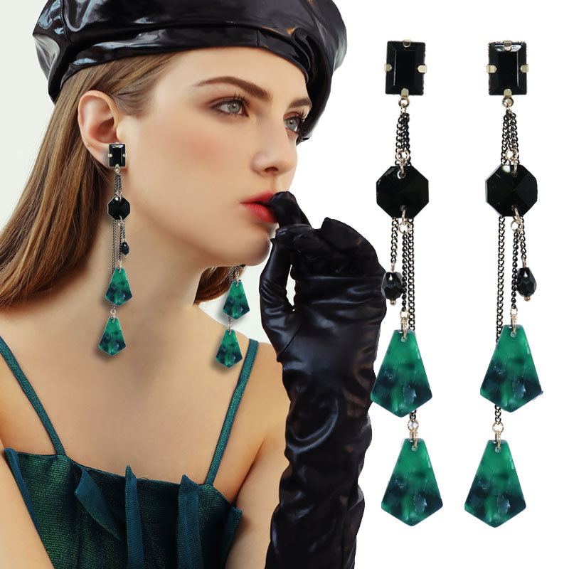 1 Pair Luxury Imitated Crystal Earrings Acrylic Pendan Fashion Jewelry E1145