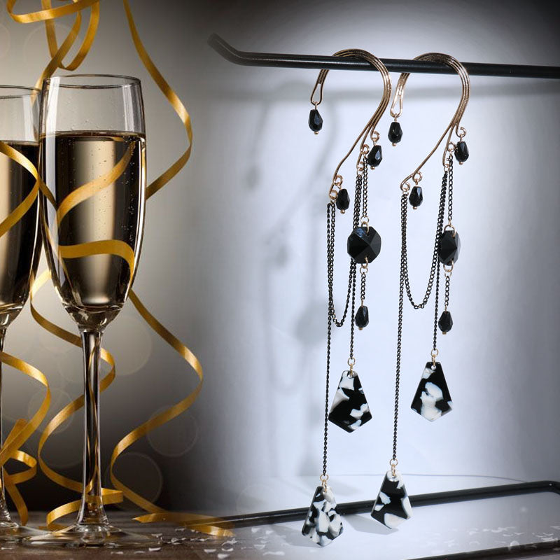 1 Pair Luxury Imitated Earhook Crystal Earrings Acrylic Pendan Fashion Jewelry E1153