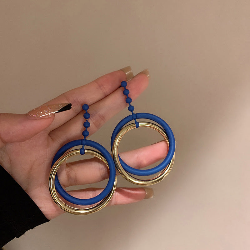 1 Pair Fashion Lady Earrings Quality Acrylic Round Drop Earrings Exaggerated Stud Earrings Best Birthday Gift E1414