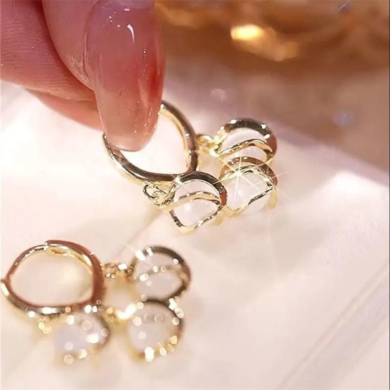 1 Pair Popular Women Stud Earrings Quality Alloy Bead pendant Earrings Elegant Jewellery Best Birthday Gift E1330