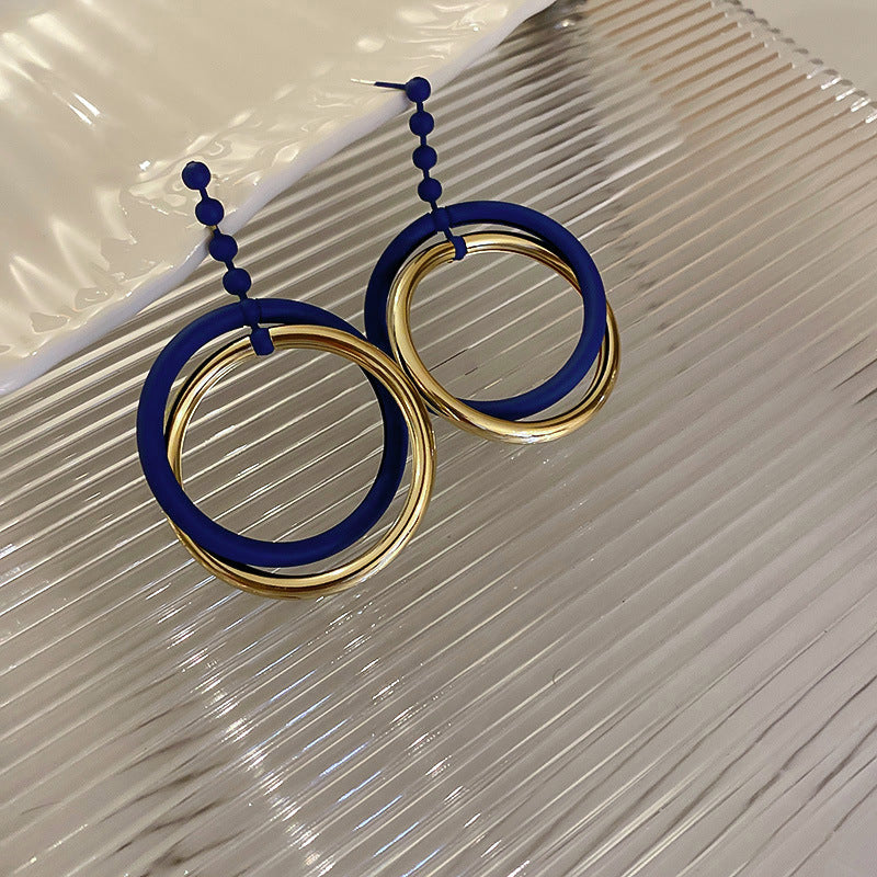 1 Pair Fashion Lady Earrings Quality Acrylic Round Drop Earrings Exaggerated Stud Earrings Best Birthday Gift E1414