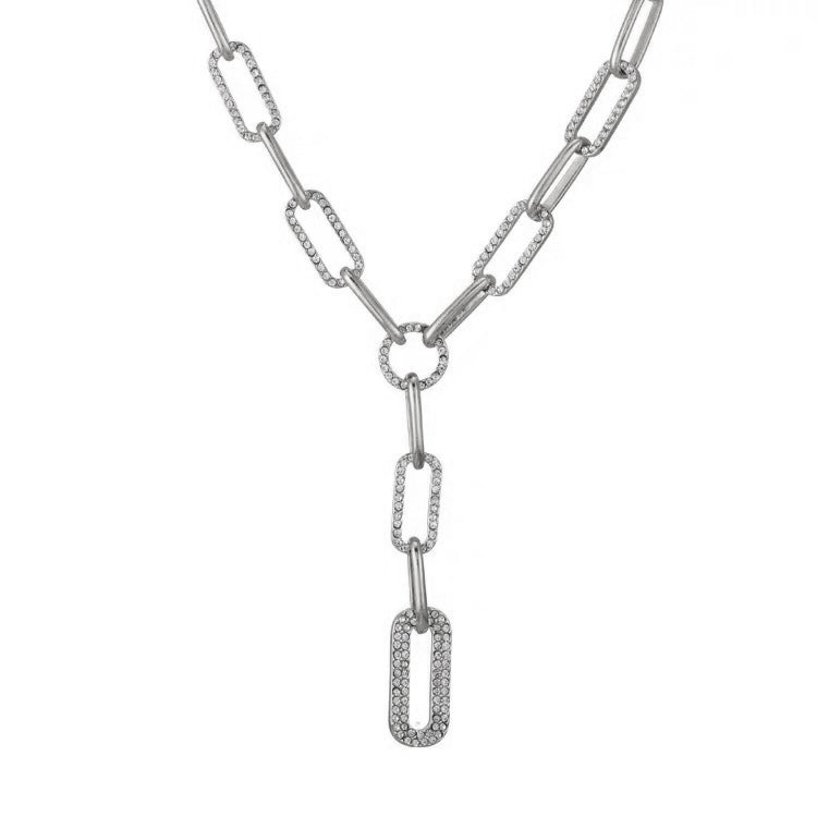 1 Piece Fashion Women Necklace Quality Alloy Inlay Rhinestones Chain Tassels Clavicle Chain Best Birthday Gift N170