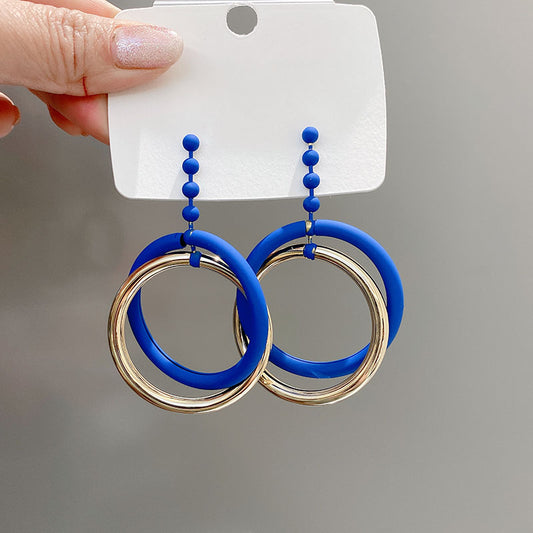 1 Pair Fashion Lady Earrings Quality Acrylic Round Drop Earrings Exaggerated Stud Earrings Best Birthday Gift E1414