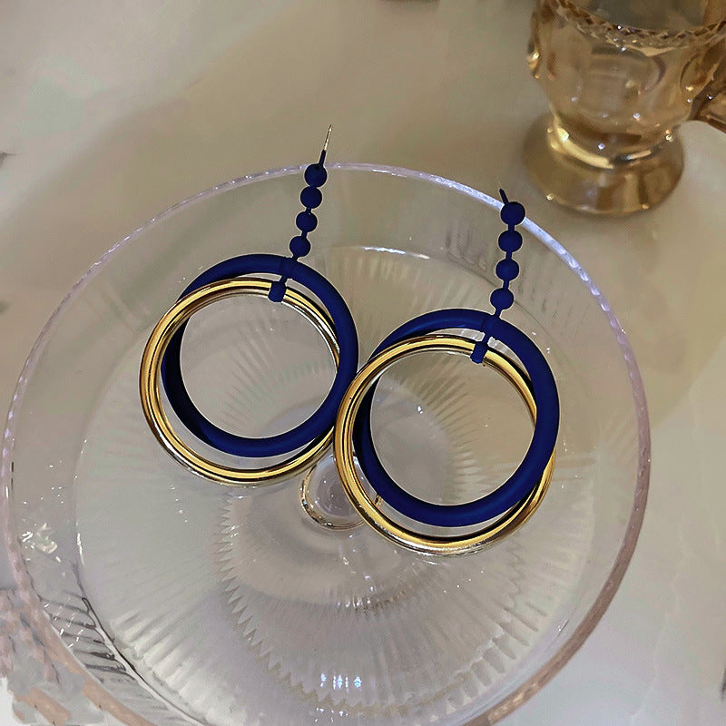 1 Pair Fashion Lady Earrings Quality Acrylic Round Drop Earrings Exaggerated Stud Earrings Best Birthday Gift E1414