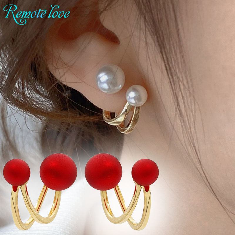 1 Pair Popular Women Stud Earrings Quality Alloy Faux pearl Earrings Elegant Jewellery Best Birthday Gift E1354