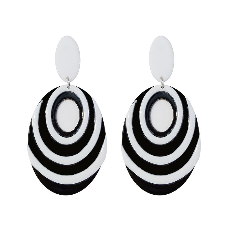 1 pair wonderful women drop earrings quality acrylic candy stripe stud earrings fashion jewellery best birthday gift E1348