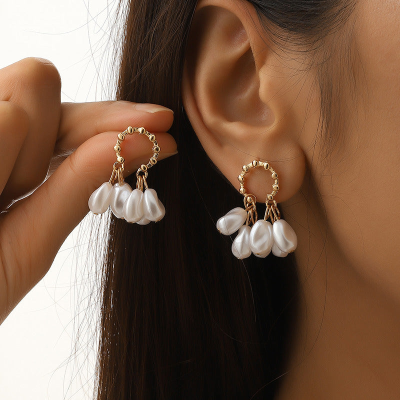 1 Pair Latest Imitaion pearls Earrings Fashion JewelryTassel Dangle Earring E1151 E765