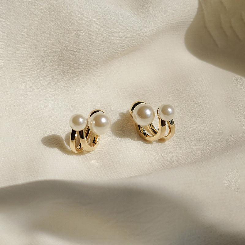 1 Pair Popular Women Stud Earrings Quality Alloy Faux pearl Earrings Elegant Jewellery Best Birthday Gift E1354